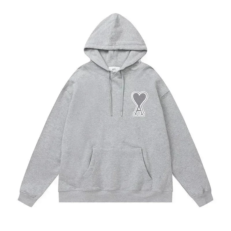 AMI Paris Red Heart 'A' Embroidered Hoodie - rep Ami Paris