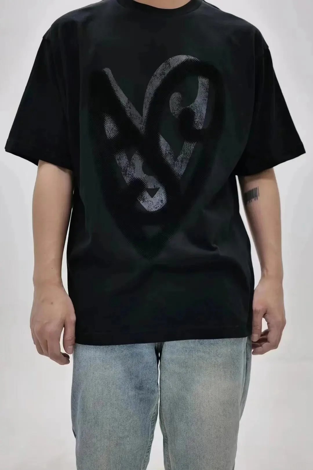 Acne Studios Heart Print Black T-Shirt - 12