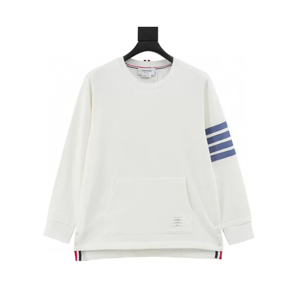 Thom Browne Four-Stripe Crewneck Sweatshirt White - 2