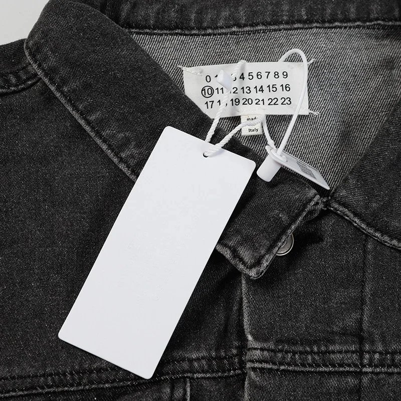 MM6 Letter Print Lapel Denim Jacket photo 8