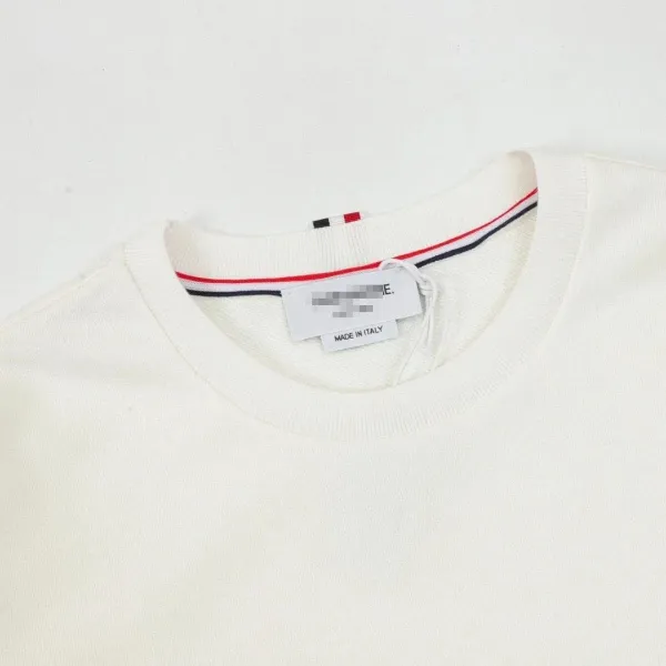 Thom Browne Four-Stripe Crewneck Sweatshirt White - 6