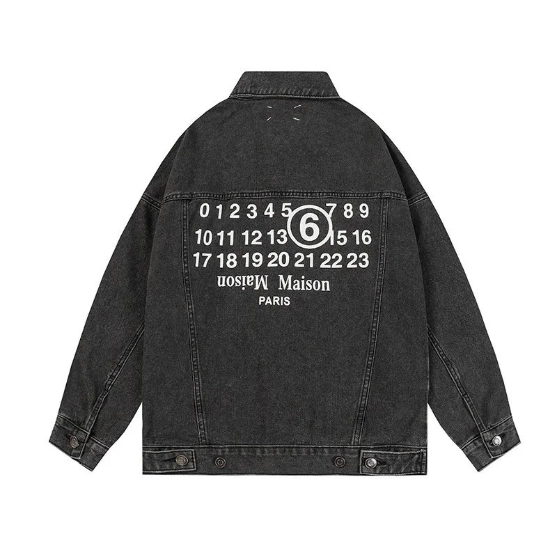 MM6 Letter Print Lapel Denim Jacket photo 7