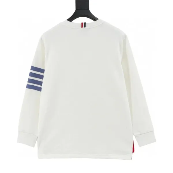 Thom Browne Four-Stripe Crewneck Sweatshirt White - 5