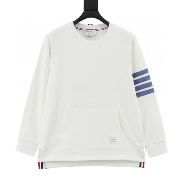 Thom Browne Four-Stripe Crewneck Sweatshirt White - 4