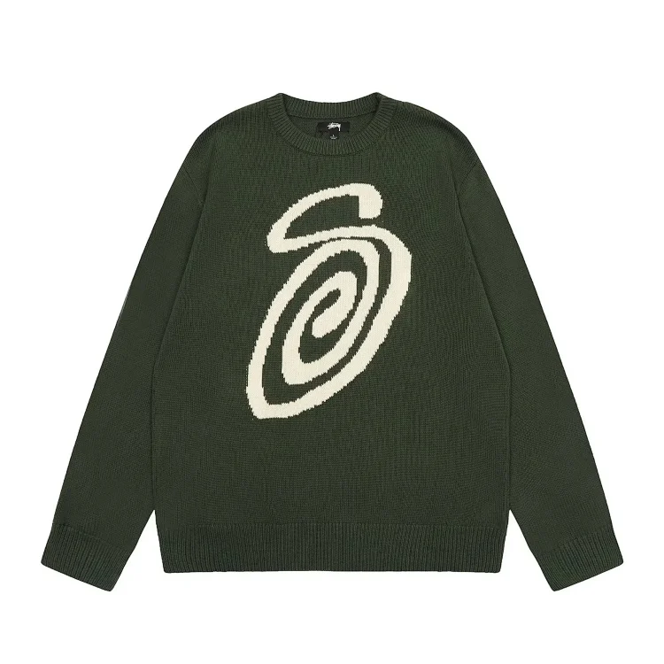 S letter series mosquito repellent jacquard logo solid color crew neck sweater(pic9) S letter series mosquito repellent jacquard logo solid color crew neck sweater