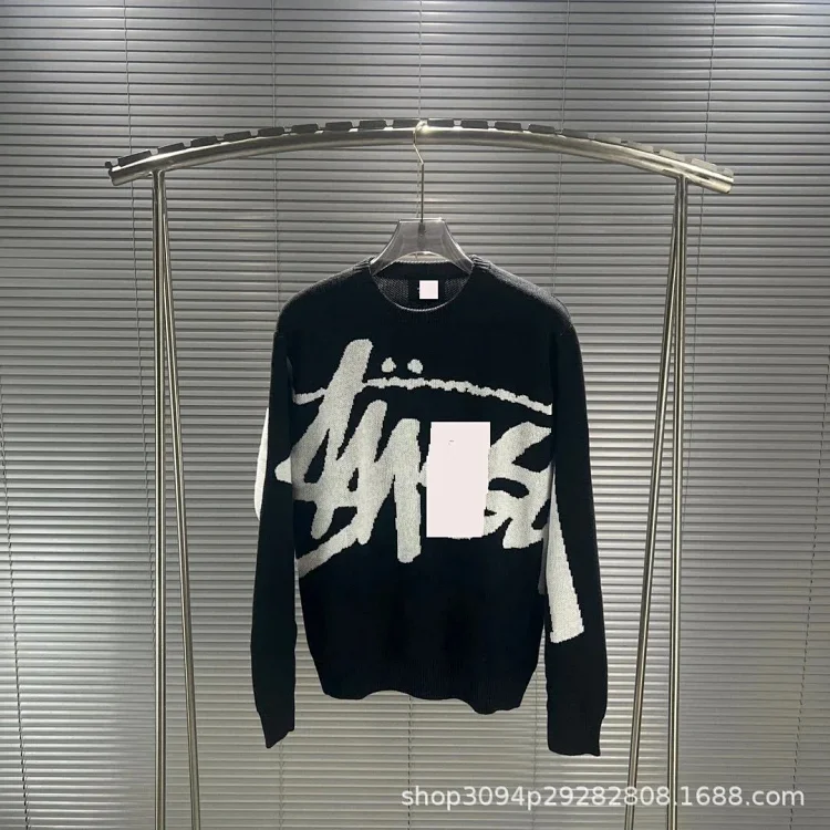 S letter series mosquito repellent jacquard logo solid color crew neck sweater(pic2) S letter series mosquito repellent jacquard logo solid color crew neck sweater