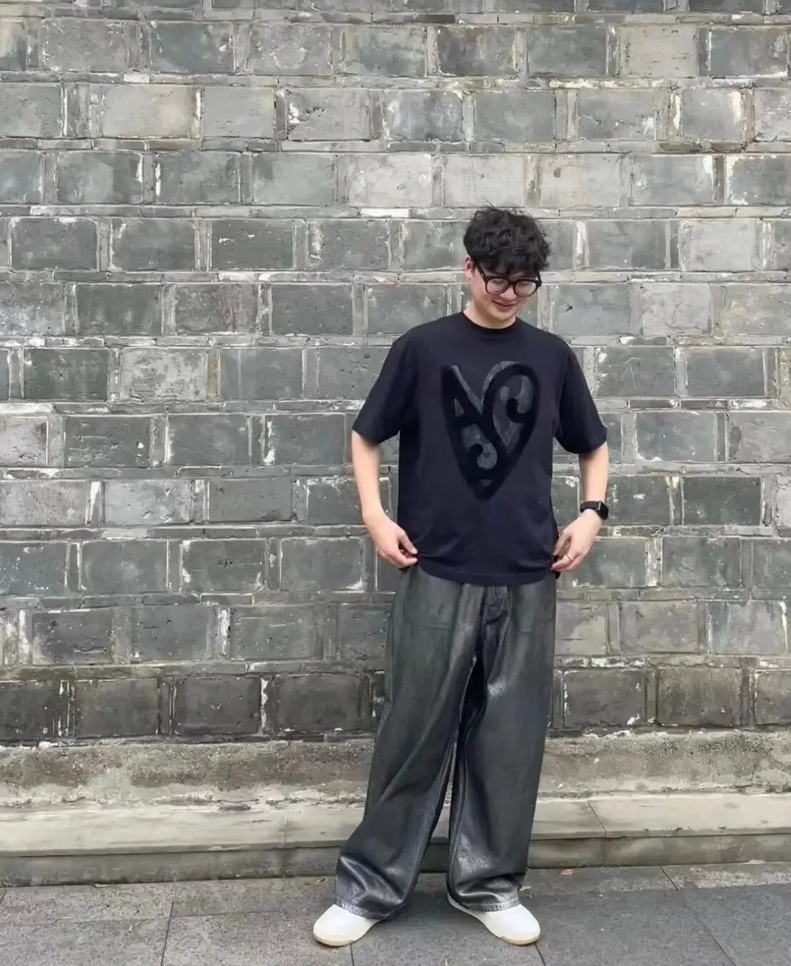 Acne Studios Heart Print Black T-Shirt - 8