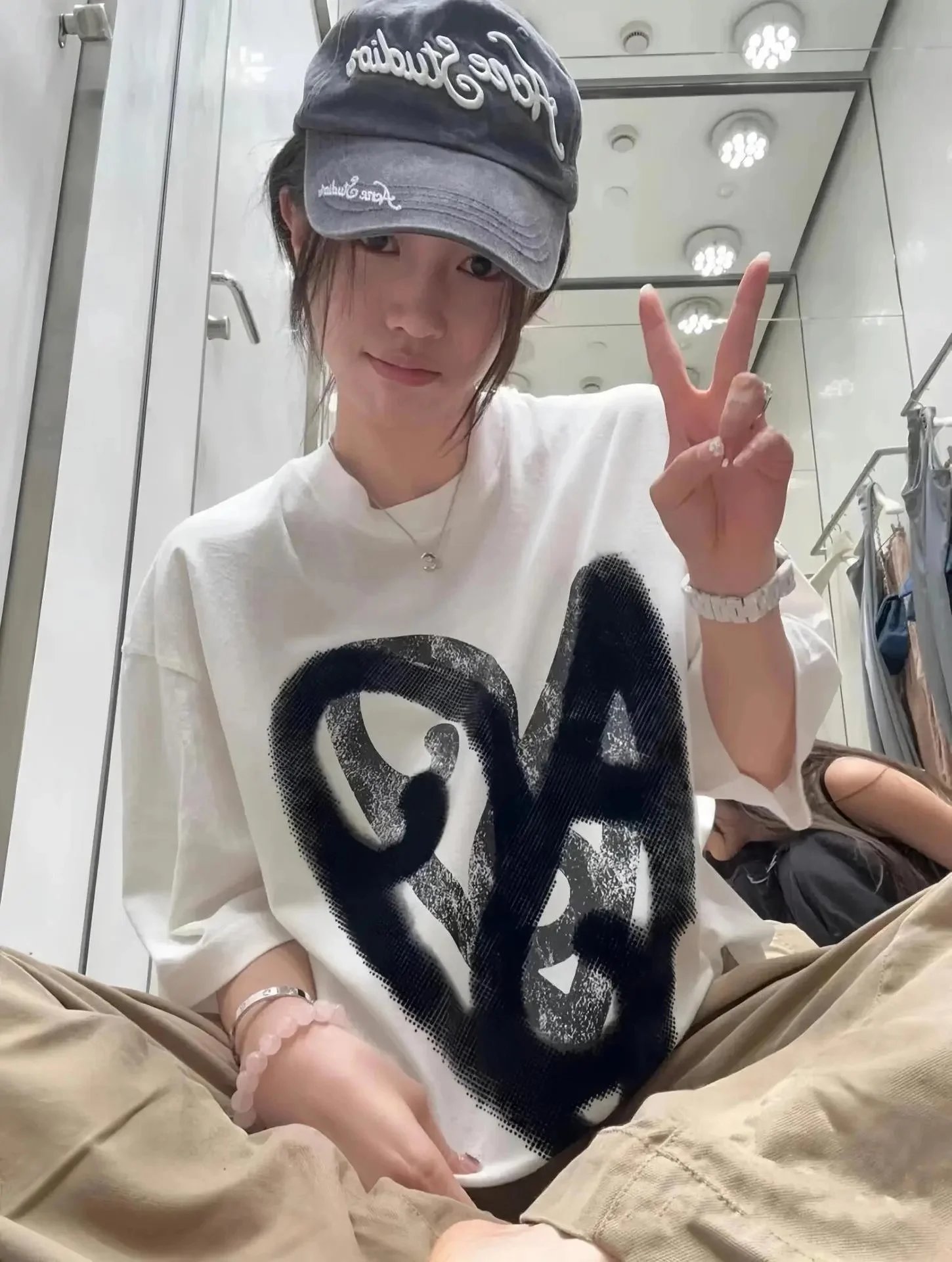 Acne Studios Heart Print Black T-Shirt - 10