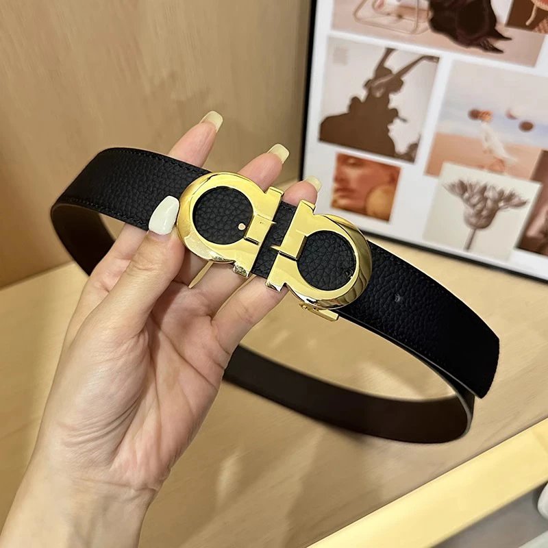 Cowhide Business Belt with Figure-Eight Buckle photo 2