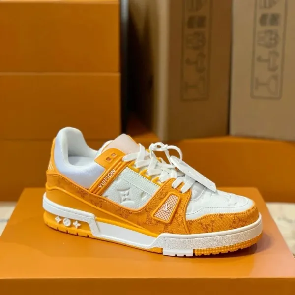Louis Vuitton Trainer Orange Monogram Sneakers - 1