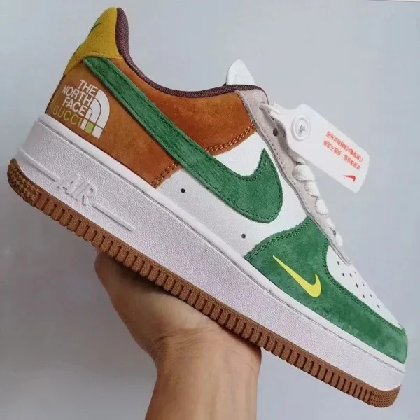 Nike x The North Face x Gucci Air Force 1 Low Earth Tone Sneakers - 1