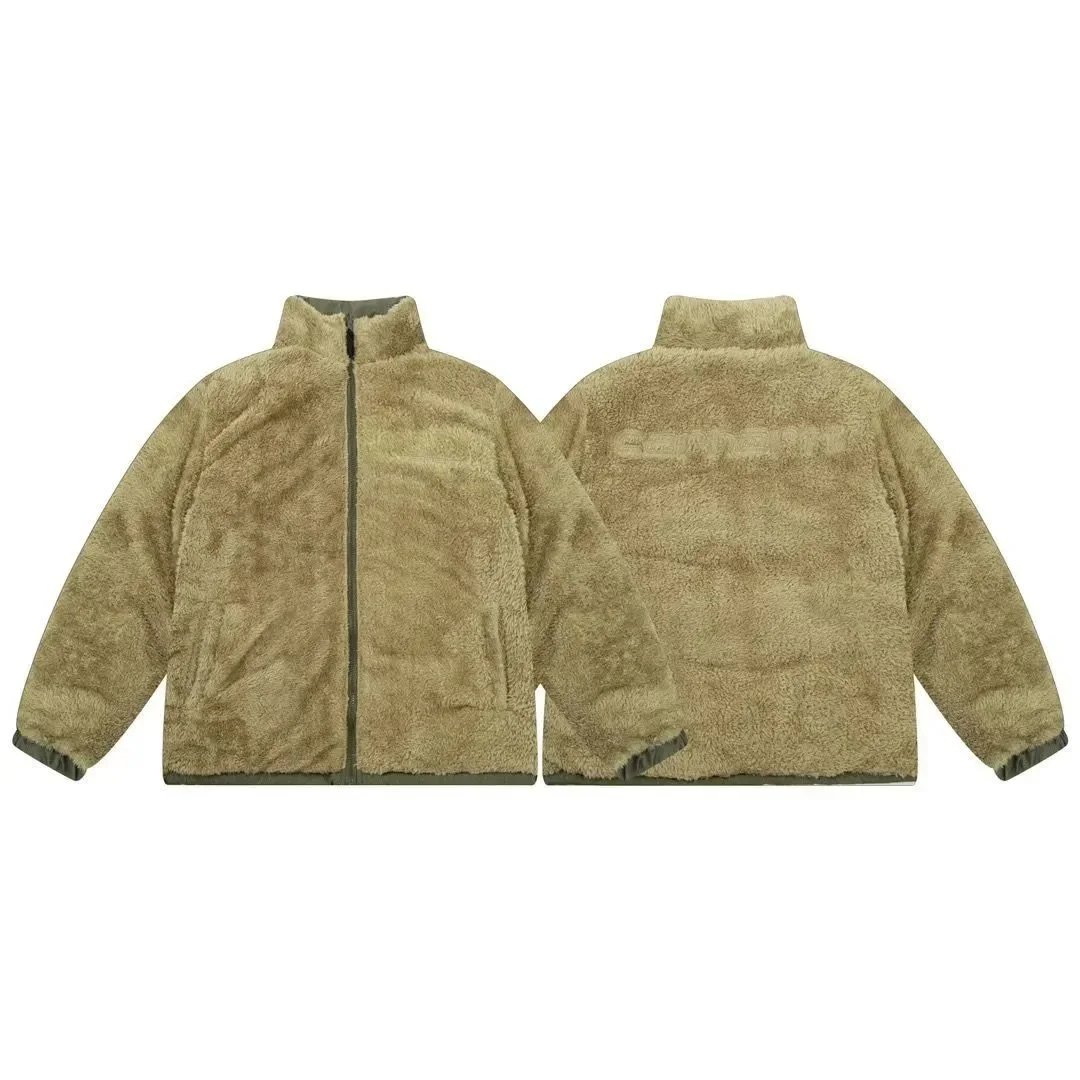 Carhartt Work In Progress Reversible Puffer Jacket Olive Green / Tan Faux Fur - 7