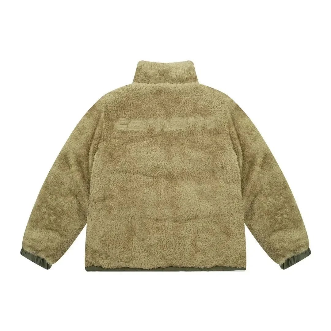 Carhartt Work In Progress Reversible Puffer Jacket Olive Green / Tan Faux Fur - 9