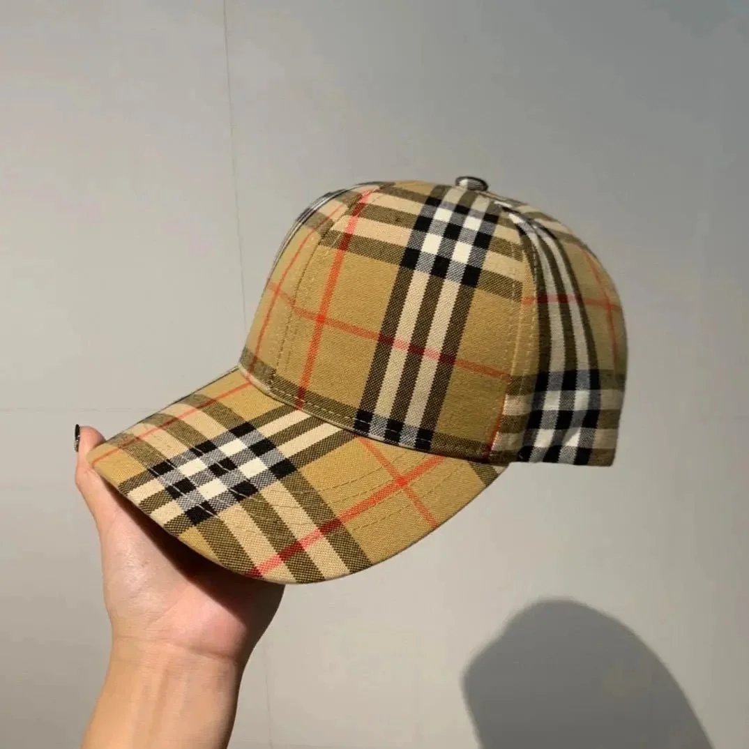 Burberry Classic Check Baseball Cap Beige Plaid - 7