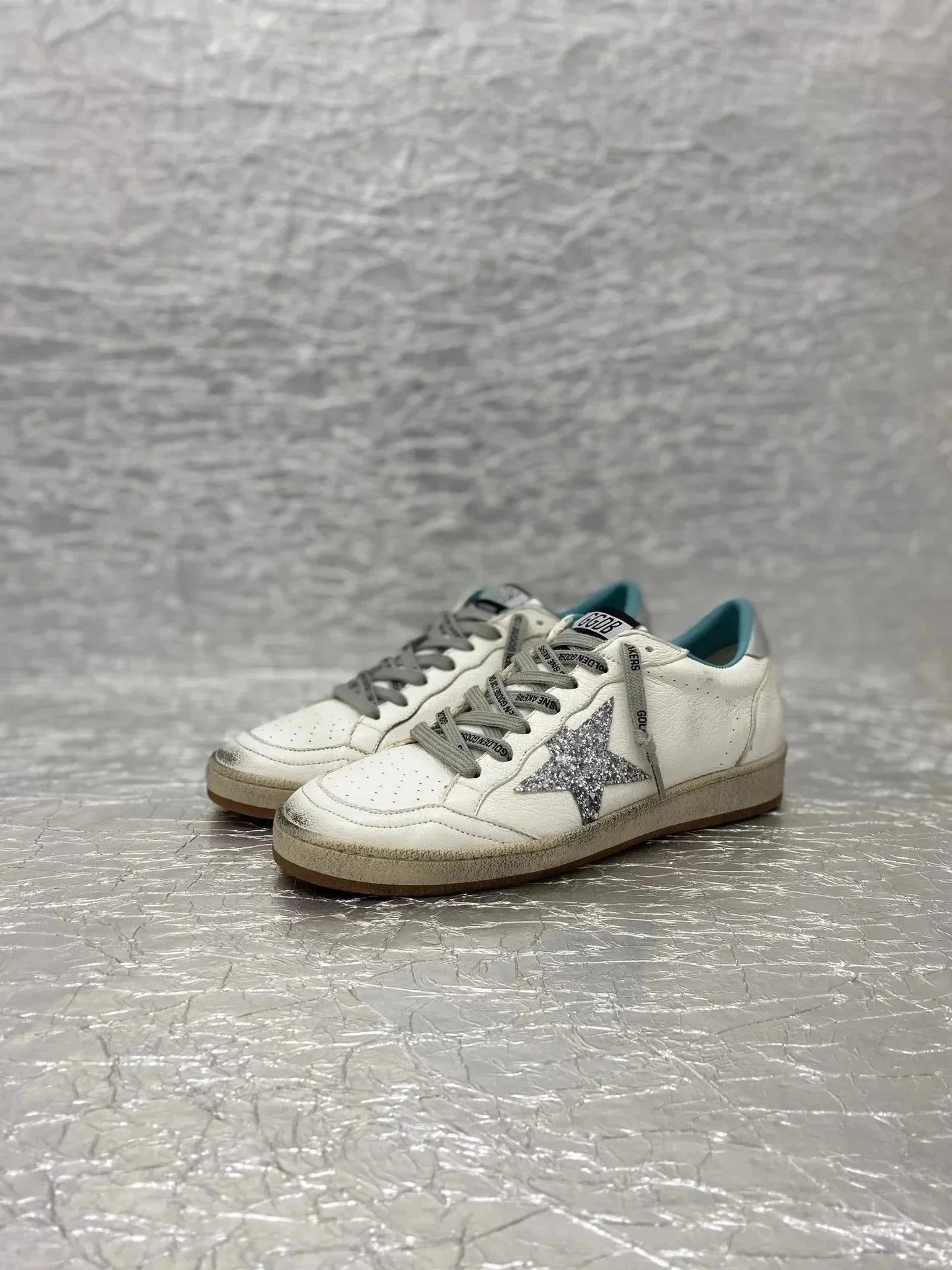 Golden Goose Ballstar White Glitter Star Sneakers - 4