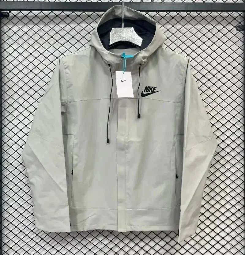 Nike Windrunner Hooded Jacket Light Gray Outerwear - 1