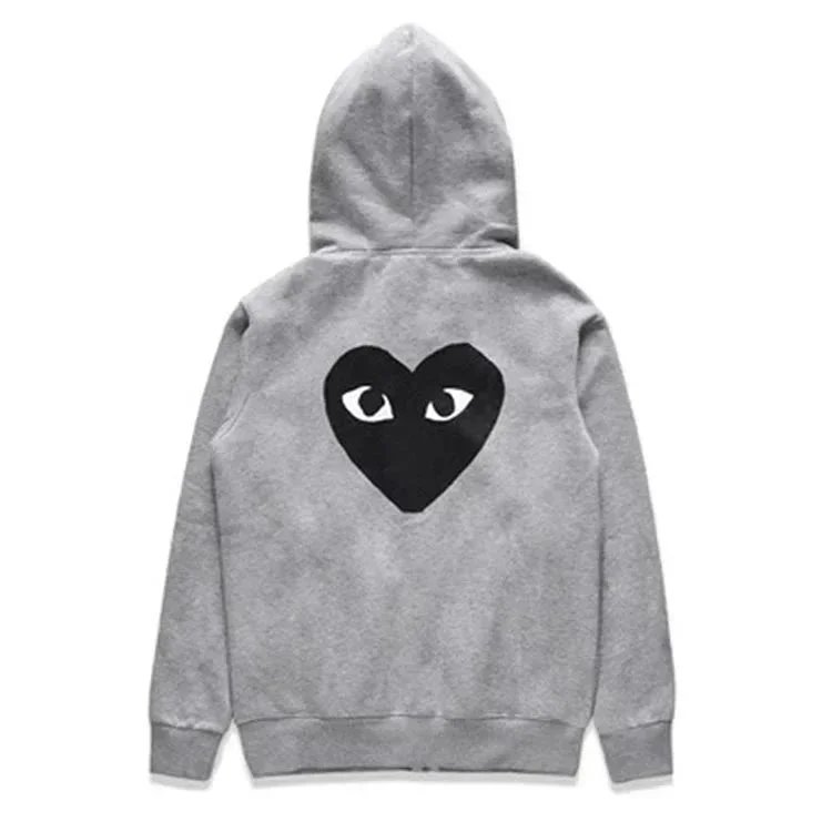 PLAY Black Heart Embroidered Fleece Hoodie