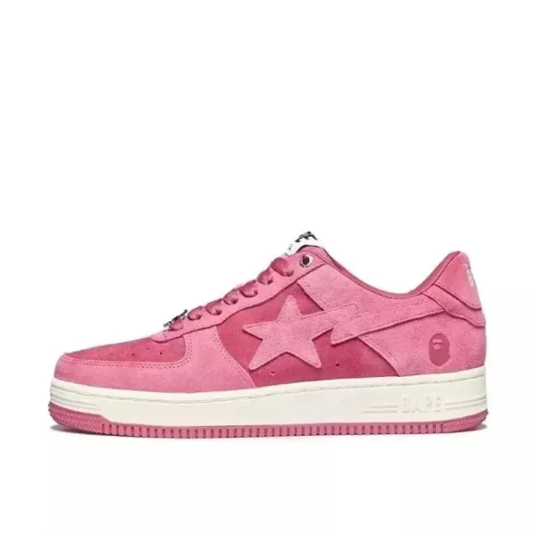 A Bathing Ape Bape Sta Pink Suede Sneakers - 1