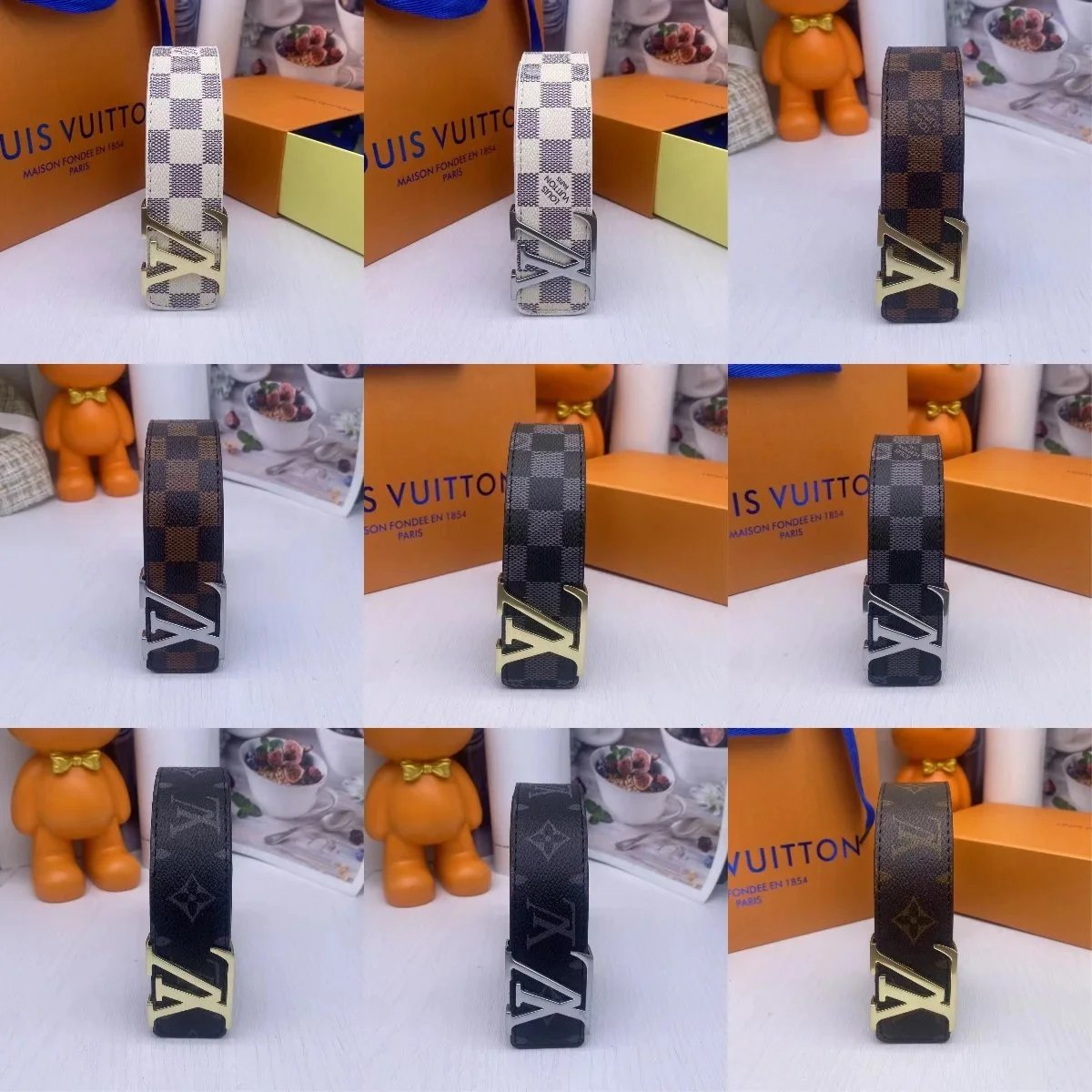 Louis Vuitton Initiales LV Buckle Damier Belt