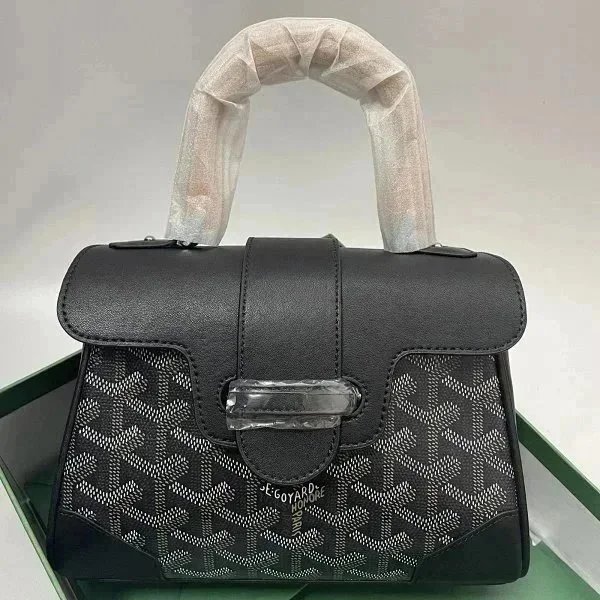 Goyard Saint Louis PM Black Canvas Handbag - 1
