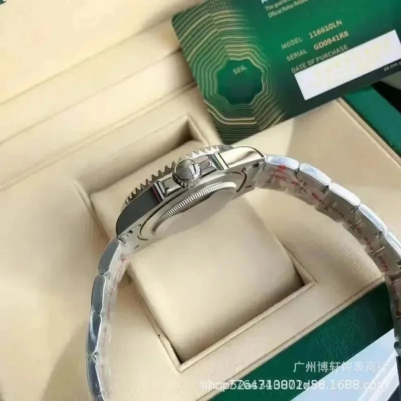 Rolex Submariner Blue Bezel Black Dial Stainless Steel Watch - 9