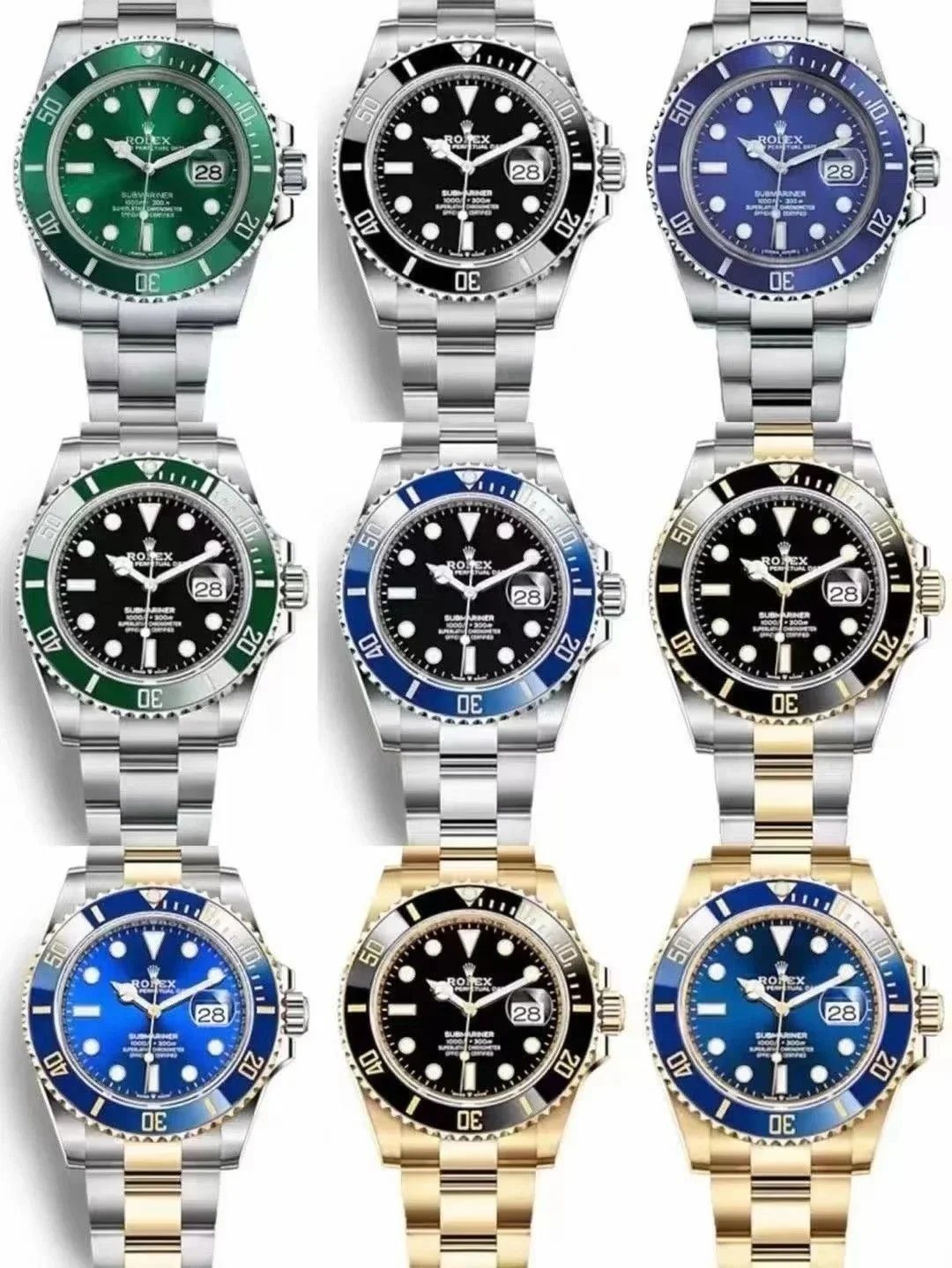 Rolex Submariner Blue Bezel Black Dial Stainless Steel Watch - 3