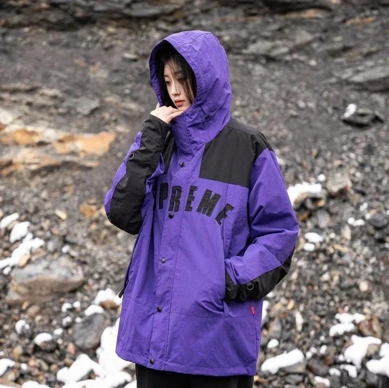 Supreme Arc Logo Hooded Windbreaker Purple/Black - 1