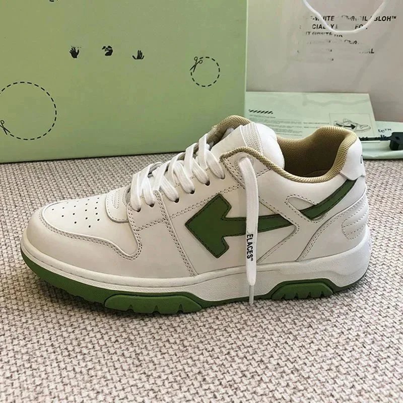 Off-White Diagonal Arrow Low Top Red and White Sneakers - 7