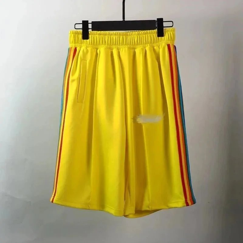 Palm Angels Logo Print Swim Shorts Lime Green - 4