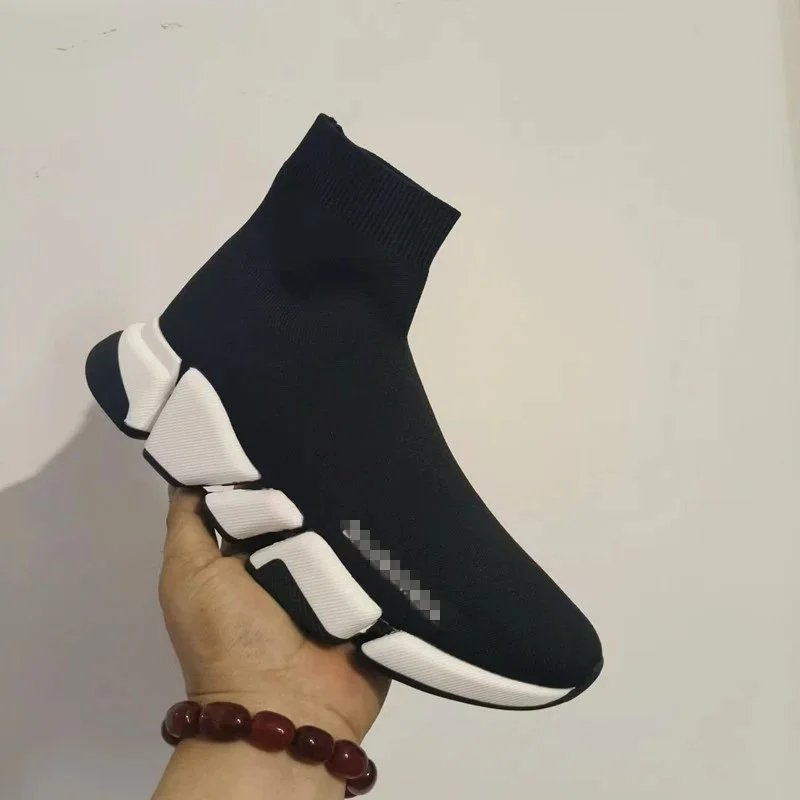 Balenciaga Speed Trainer Black and White Sneakers - 2