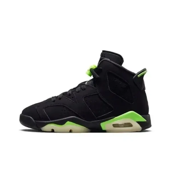 Air Jordan 6 Retro Black Lime Green Sneakers - 1
