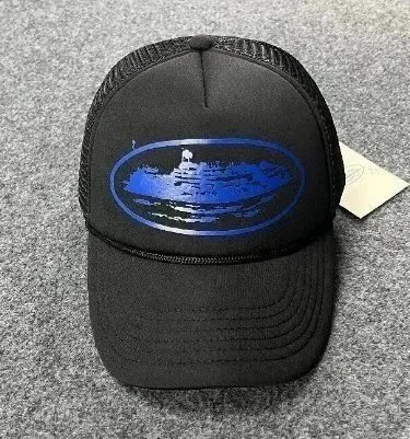 Digital Pioneer Blue Ripple Trucker Hat Black