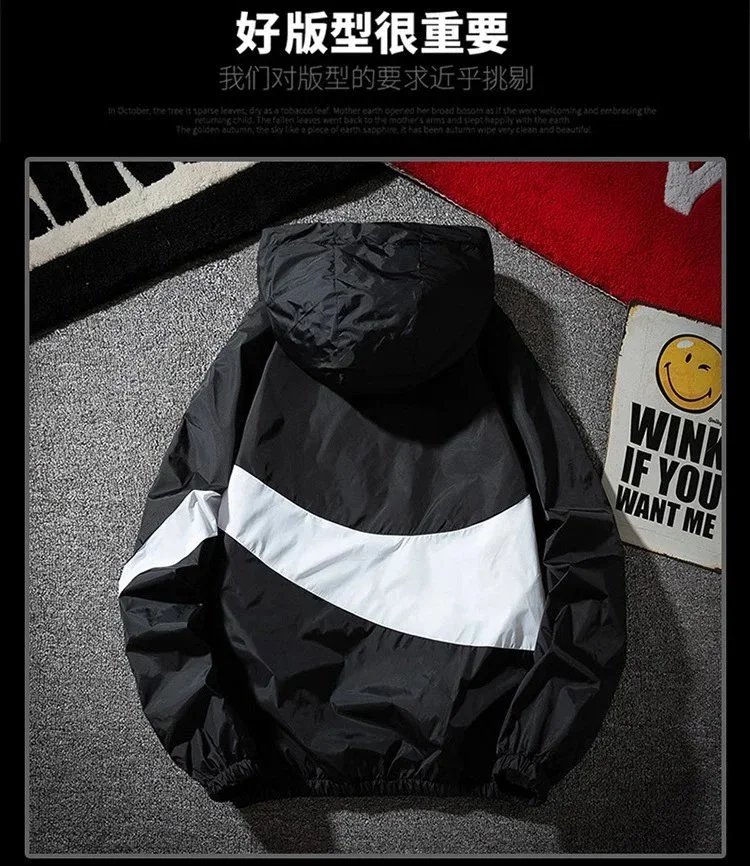 Design Color-Block Windbreaker Jacket in Red, White, and Black - 6