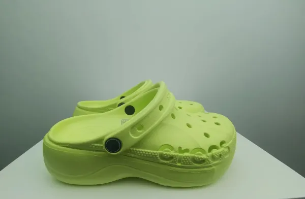 Crocs Classic Platform Clog Lime Green Sandals - 1