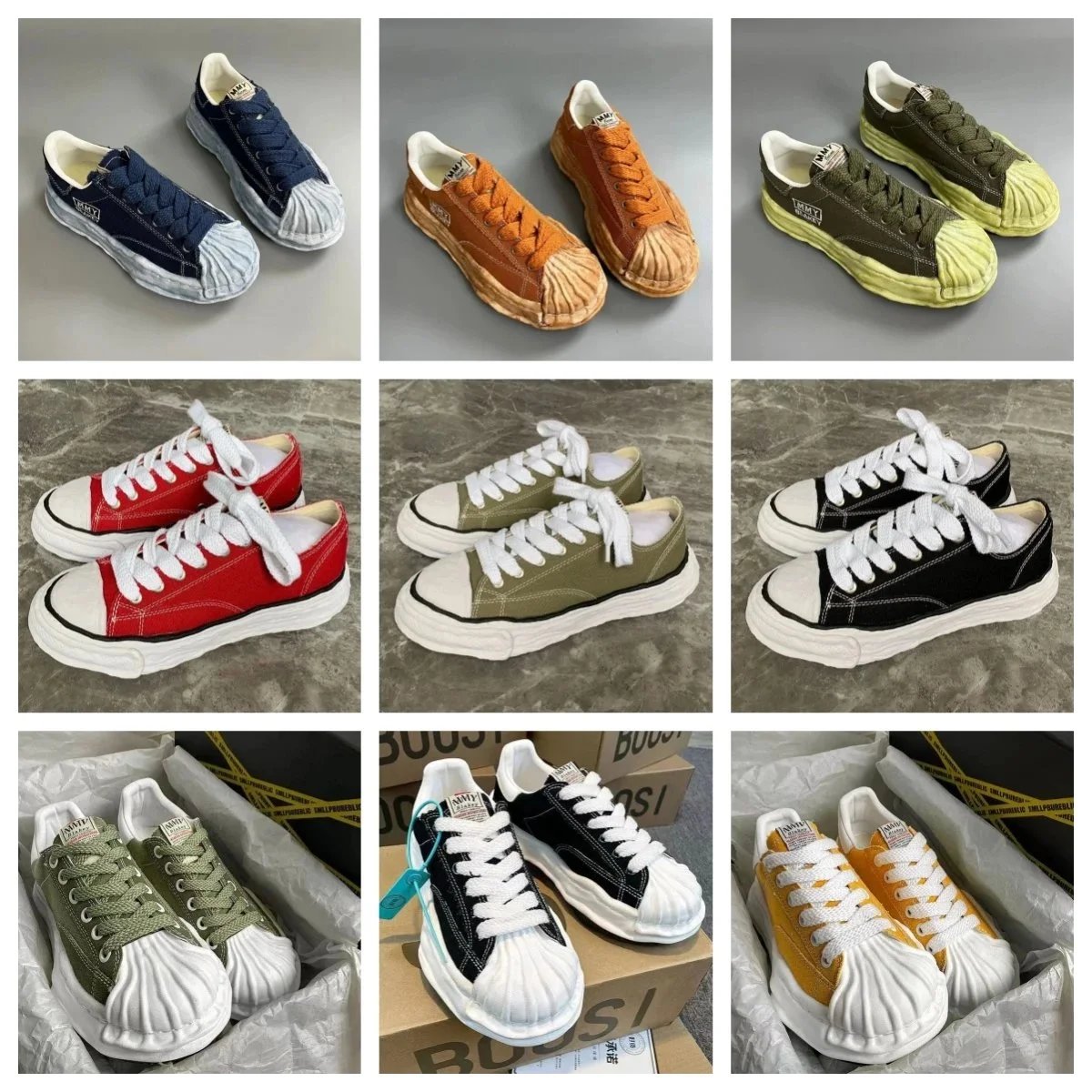 Maison Mihara Yasuhiro BOOS Canvas Low-Top Sneakers