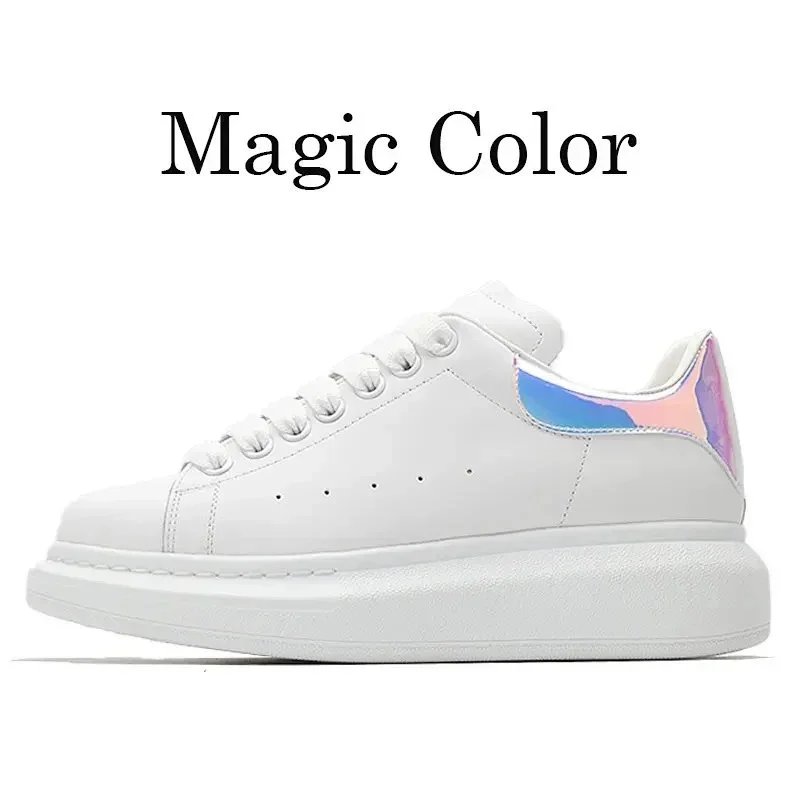 Alexander McQueen Oversized Sneaker White with Holographic Heel Tab Sneakers - 1