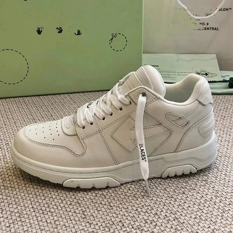 Off-White Diagonal Arrow Low Top Red and White Sneakers - 9