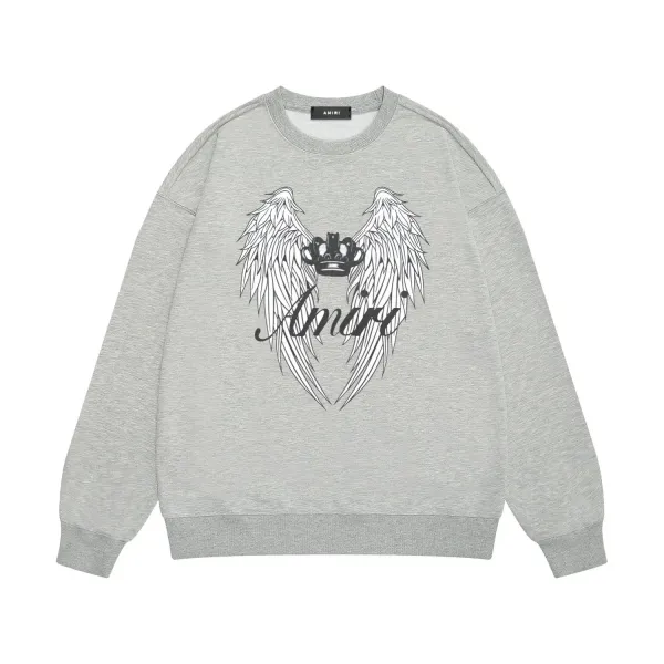 Amiri Records Logo Embroidered Beige Hoodie - 7