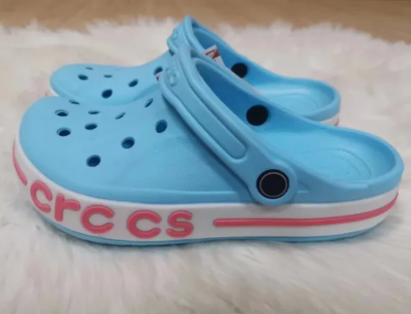 Crocs Crocband Clog Sky Blue with Pink Logo Casual Shoes - 1