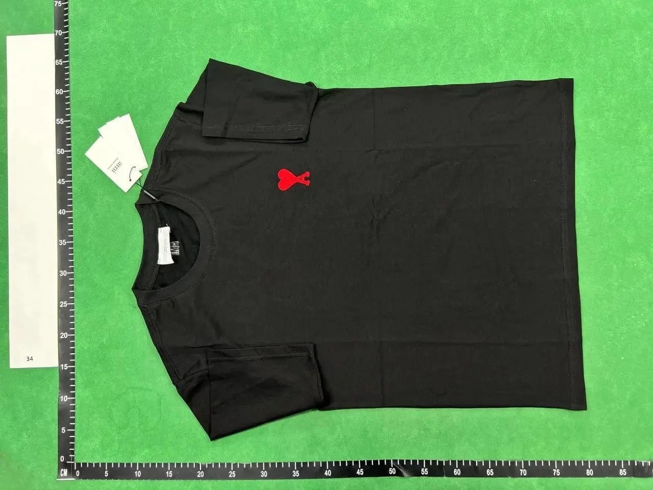 Ami Paris Heart Logo Olive Green T-Shirt - 8