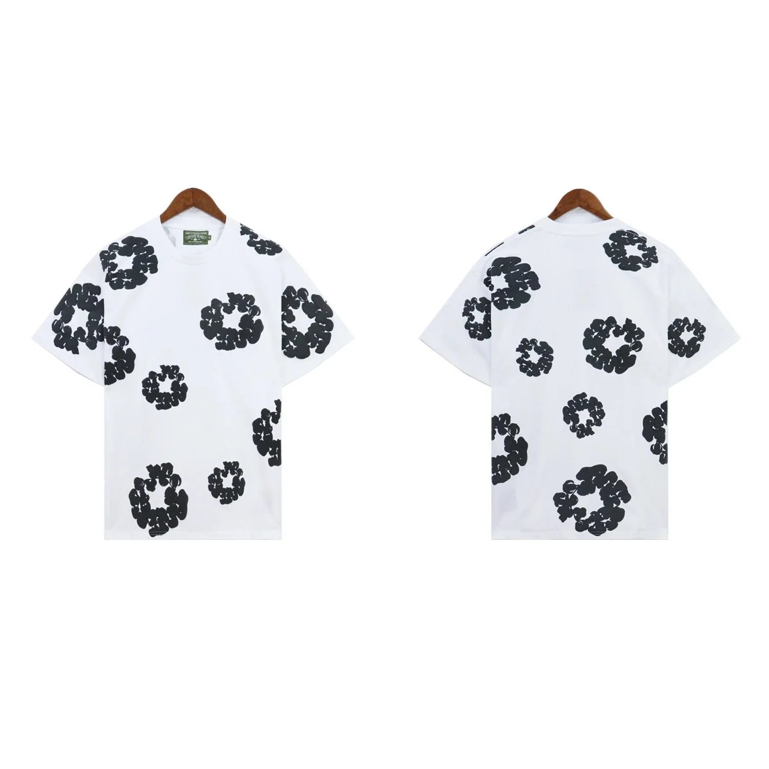 Saint Tears Floral Print Oversized T-Shirt Black - 10
