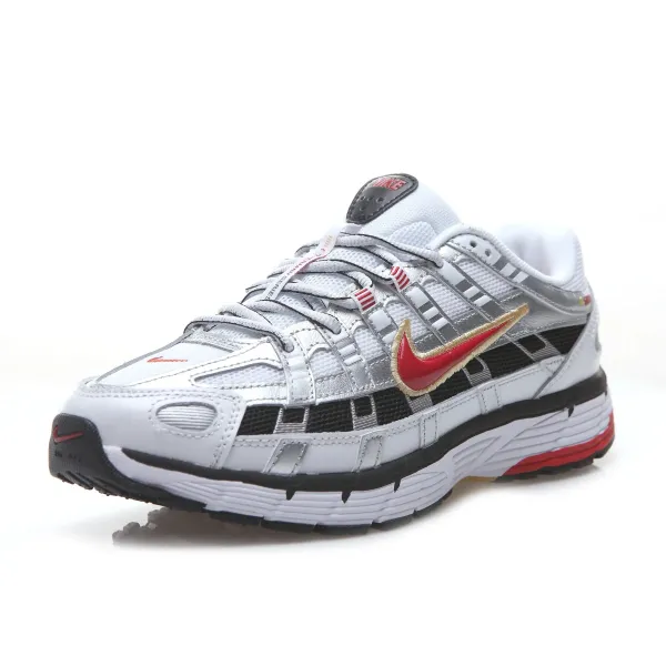 Nike P-6000 Silver Red Gold Running Shoes - 1