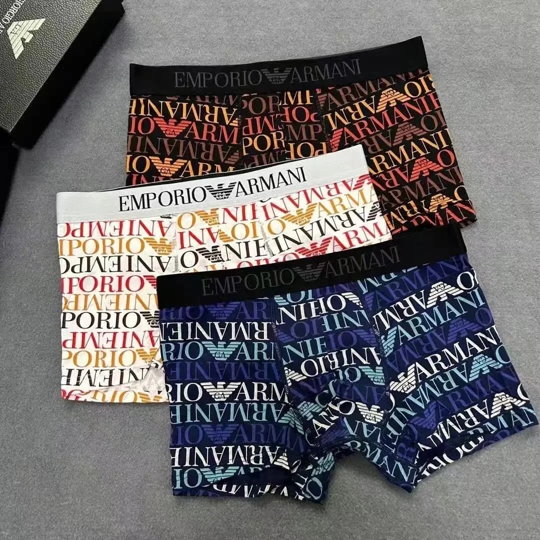 Versace Logo-Print Boxer Briefs in Gray, Lilac, and Navy Underwear - 8