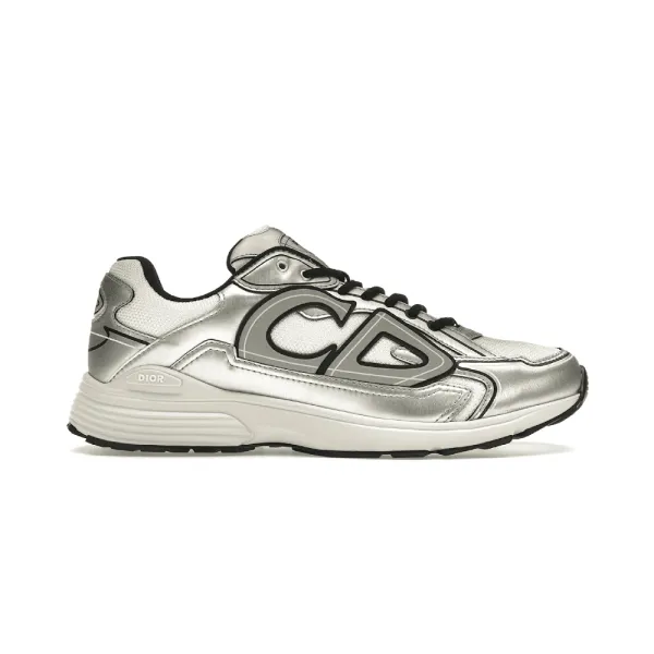 Dior B23 Silver Metallic Sneakers - 1