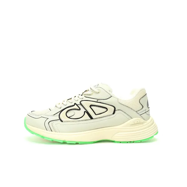 Dior B23 Low Cream Green Chunky Sneakers - 1
