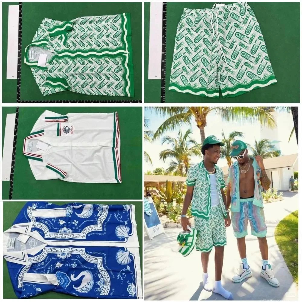 Travstar Wave Print Short-Sleeve Shirt and Shorts Set Blue Multicolor - 2