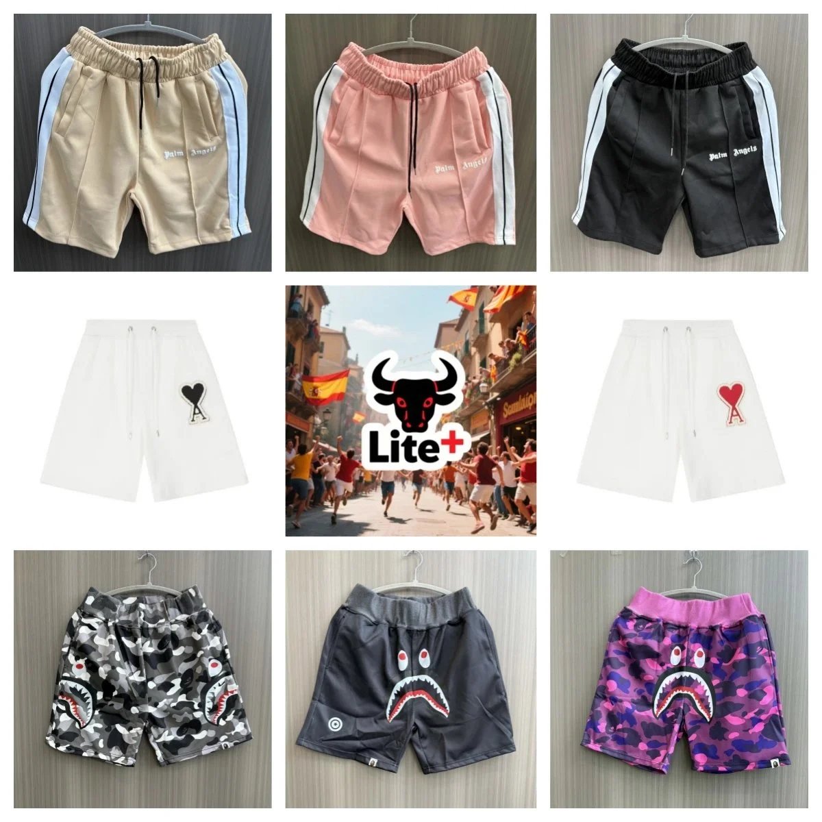 Multi-Brand Shorts Collection Palm Angels Ami Paris Bape