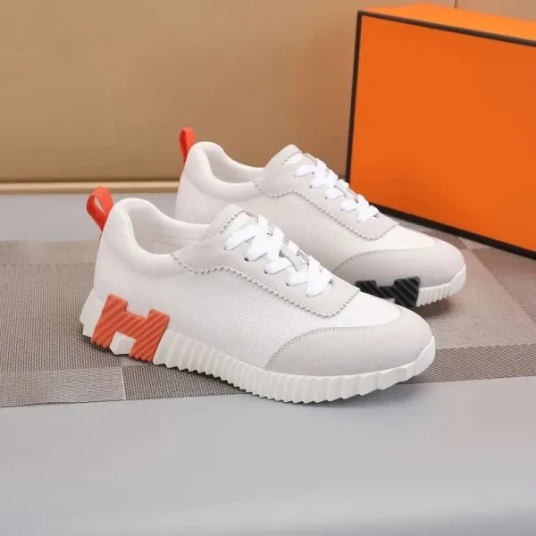 Hermès H-Logo Sneakers White Orange - 1