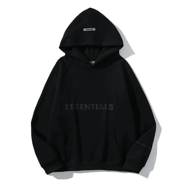 Fear of God Essentials Black Crewneck Hoodie - 4