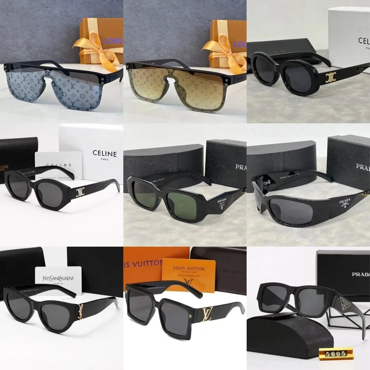 Luxury Designer Sunglasses Collection LV Celine Prada YSL